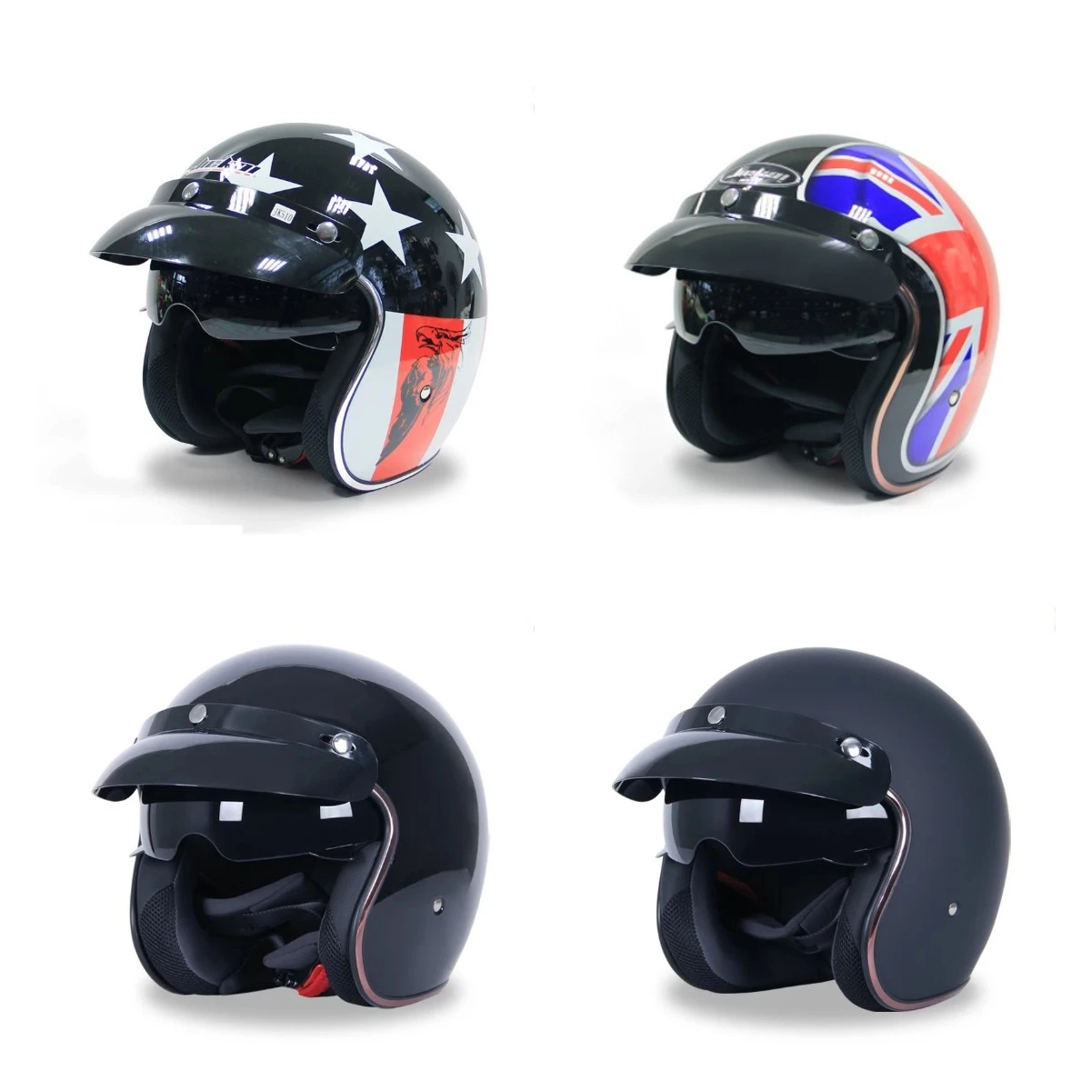 Capacete De Moto Jiekai Motorcycle Helmet 3/4 Open Face Vintage Casco Moto Jet Scooter Bike Helmet Retro DOT approved
Capacete De Moto Jiekai Motorcycle Helmet 3/4 Open Face Vintage Casco Moto Jet Scooter Bike Helmet Retro DOT approved