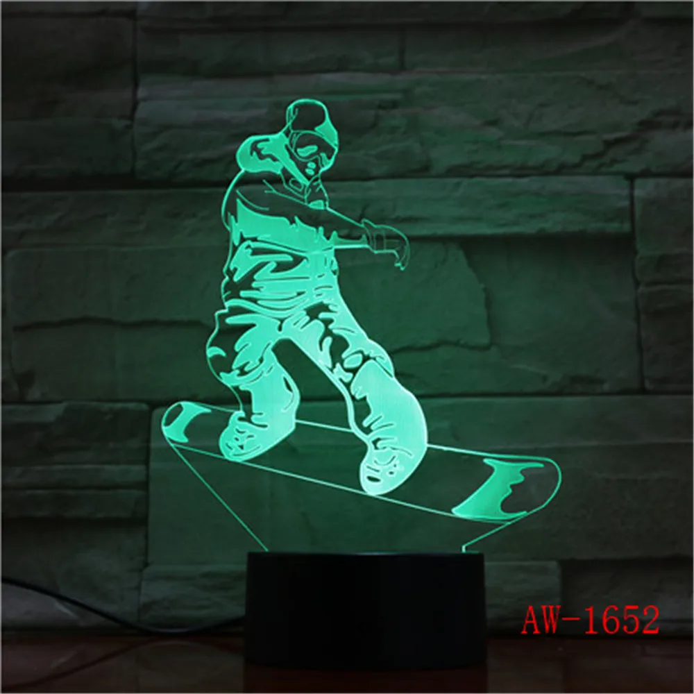 Skateboarding 3D Light LED Acrylic Night Lamp Office Bedroom Mood Lighting 7 Colors Change Illusion Kids Gift Home Decor 1652
Skateboarding 3D Light LED Acrylic Night Lamp Office Bedroom Mood Lighting 7 Colors Change Illusion Kids Gift Home Decor 1652