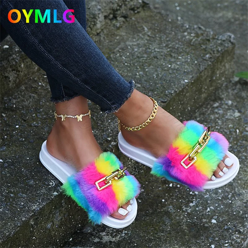 Large size 2021 summer new casual thick-soled color-blocking furry slippers chain-shaped sandals slippers for women's outer wear
Large size 2021 summer new casual thick-soled color-blocking furry slippers chain-shaped sandals slippers for women's outer wear