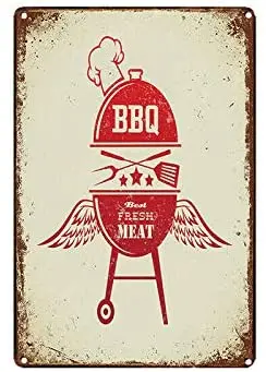 

Металлический жестяной знак барбекю мяса бара паба Декор для дома Ностальгический ретро искусство роспись плакат Размеры 20x30 см