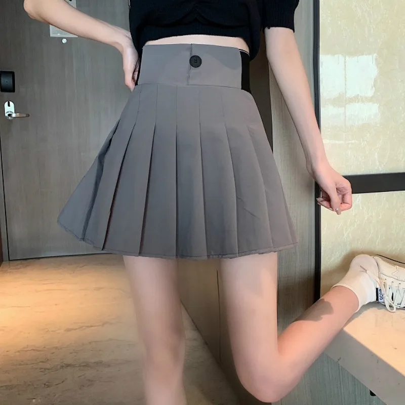Skirts Women Solid Single Button Pleated Korean Style Slim All-match Lovely Girls for Students Streetwear Popular Mini Womens
Skirts Women Solid Single Button Pleated Korean Style Slim All-match Lovely Girls for Students Streetwear Popular Mini Womens