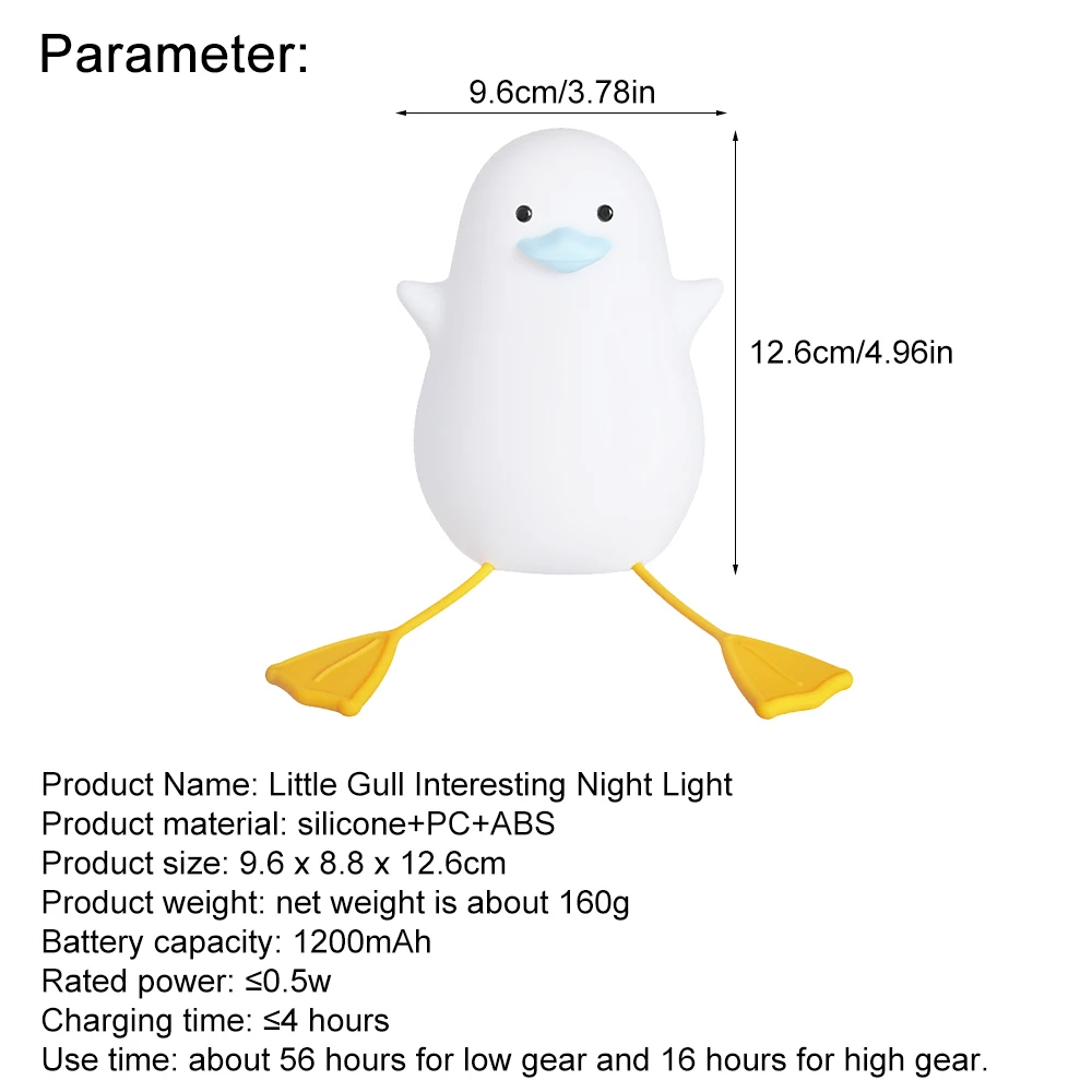 Cute LED Duckling Night Light Duck Touch Sensor Adjustable Brightness To Protect Eyes Children'S Bedroom Night Light Decoration
Cute LED Duckling Night Light Duck Touch Sensor Adjustable Brightness To Protect Eyes Children'S Bedroom Night Light Decoration