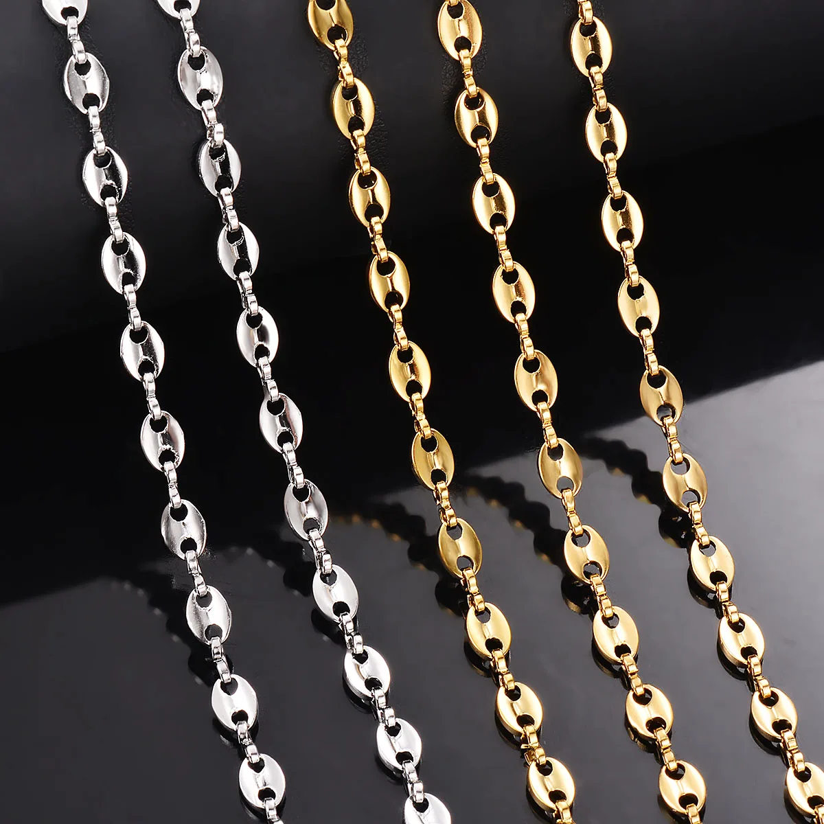 1 Piece Stainless Steel Hip Hop Coffee Bean Chains Necklaces Pig Nose Chains Bracelets Punk Necklace
1 Piece Stainless Steel Hip Hop Coffee Bean Chains Necklaces Pig Nose Chains Bracelets Punk Necklace