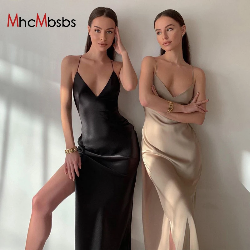 Elegant Spaghetti Strap Side Split Midi Dress Women Sexy V Neck Sleeveless Backless Clothing 2021Summer Beach Club Party Dresses
Elegant Spaghetti Strap Side Split Midi Dress Women Sexy V Neck Sleeveless Backless Clothing 2021Summer Beach Club Party Dresses