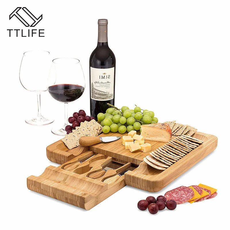 TTLIFE New Square Wood Color Cheese Board Set Bamboo Slide-out Drawer Serving Platter for Cheese Fruit Vegetable Kitchen Storage
TTLIFE New Square Wood Color Cheese Board Set Bamboo Slide-out Drawer Serving Platter for Cheese Fruit Vegetable Kitchen Storage