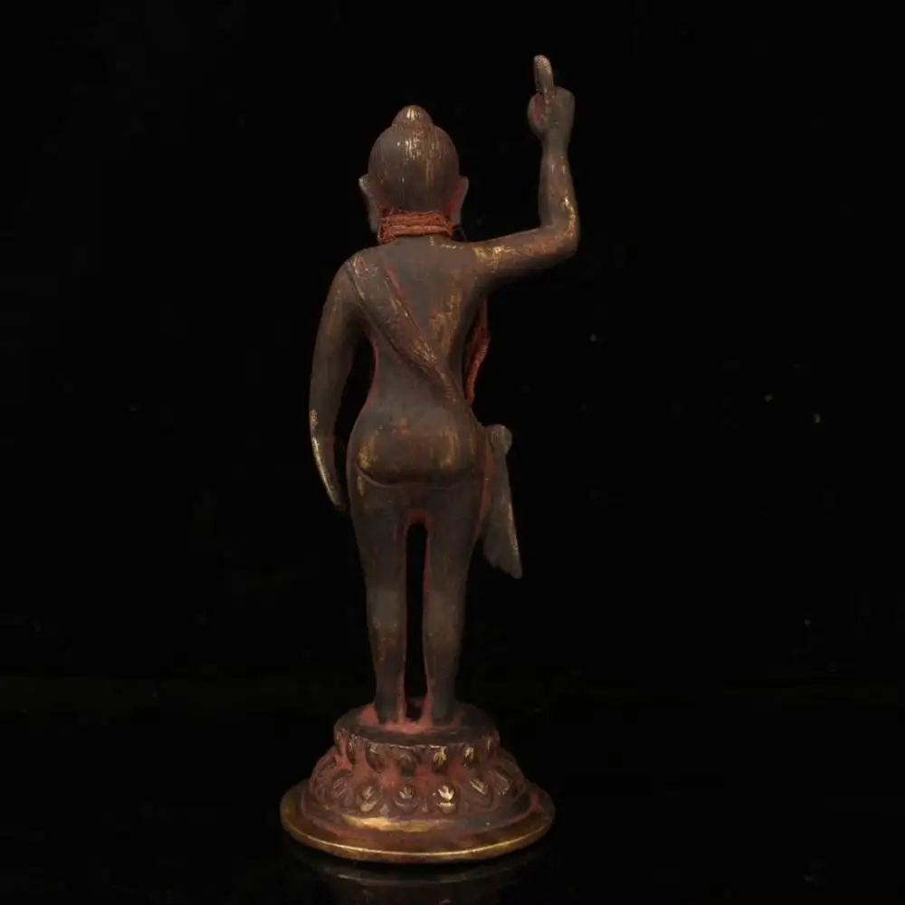 7" Tibetan Buddhism Temple Bronze consecrated and sprinkled cinnabars Prince Buddha thinks Shakyamuni Buddha Amitabha statue
7" Tibetan Buddhism Temple Bronze consecrated and sprinkled cinnabars Prince Buddha thinks Shakyamuni Buddha Amitabha statue