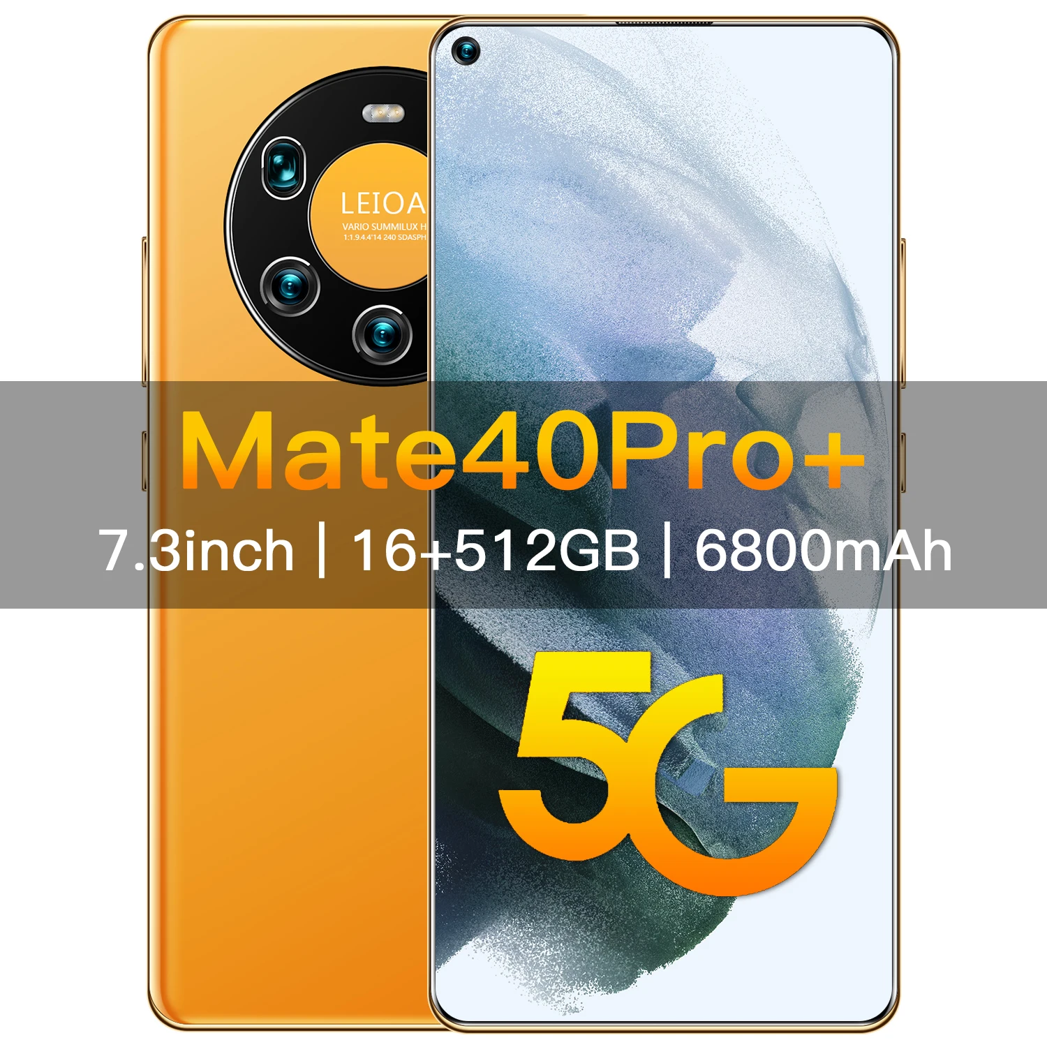 2021 Mate40pro+ 7.3 Inch 16+512GB 6800mAh 1440*3040 Deca Core Face Unlock Smart Phone Dual SIM+Micro SD 6800mAh F/2.0 Cell Phone
2021 Mate40pro+ 7.3 Inch 16+512GB 6800mAh 1440*3040 Deca Core Face Unlock Smart Phone Dual SIM+Micro SD 6800mAh F/2.0 Cell Phone