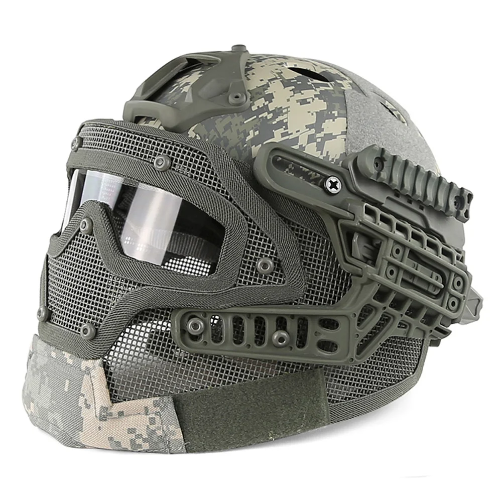 FAST PJ Full Face Helmet With Protective Goggle Glasses Painball Shooting CS Head Protect Equipment Tactical Airsoft Helmet
FAST PJ Full Face Helmet With Protective Goggle Glasses Painball Shooting CS Head Protect Equipment Tactical Airsoft Helmet