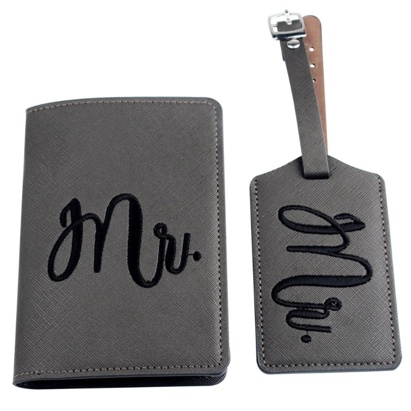 K5DA 1Set Leather Luggage Tag Embroidery Mr./Mrs. Passport Case for Couples Honeymoon
K5DA 1Set Leather Luggage Tag Embroidery Mr./Mrs. Passport Case for Couples Honeymoon