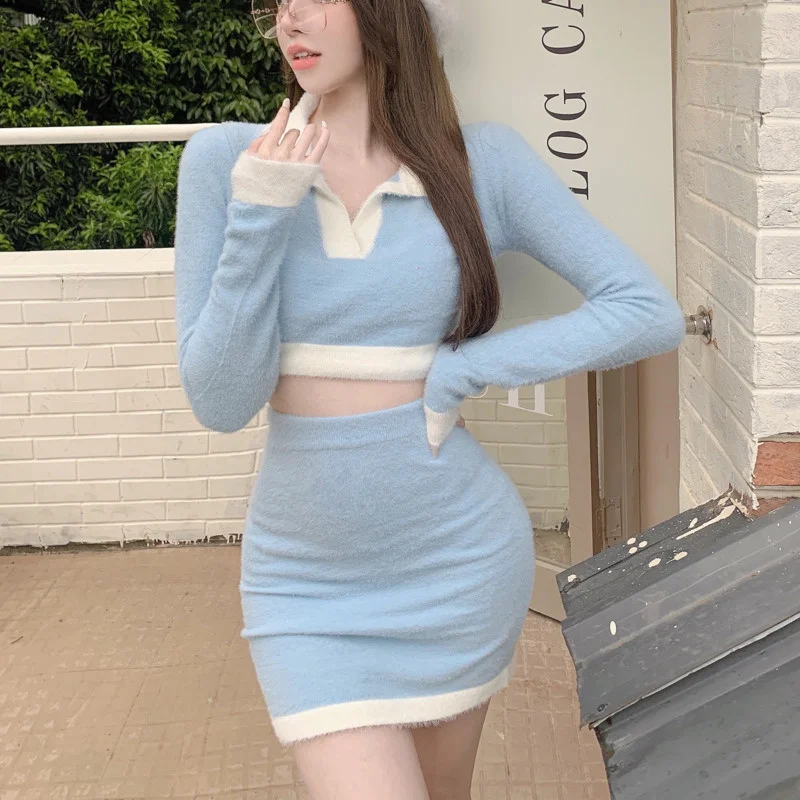 Small Fragrance Mink Knitted Two Piece Set Women Crop Top & Bodycon Mini Skirt Sets High Quality Fall Winter Sweet 2 Piece Suits
Small Fragrance Mink Knitted Two Piece Set Women Crop Top & Bodycon Mini Skirt Sets High Quality Fall Winter Sweet 2 Piece Suits