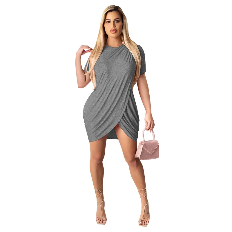 Nice summer Pop sexy women's pure color short-sleeved bag hip short skirt knitted dress
Nice summer Pop sexy women's pure color short-sleeved bag hip short skirt knitted dress