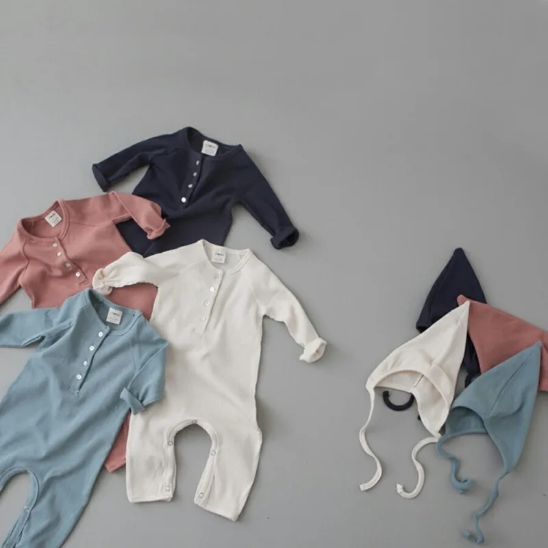 Детская осенняя одежда для новорожденных девочек и мальчиков ребристая