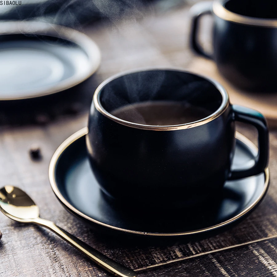 Ceramic Coffee Cup and Saucer Black Pigmented Porcelain Tea Cup Set with Stainless Steel 304 Spoon
Ceramic Coffee Cup and Saucer Black Pigmented Porcelain Tea Cup Set with Stainless Steel 304 Spoon