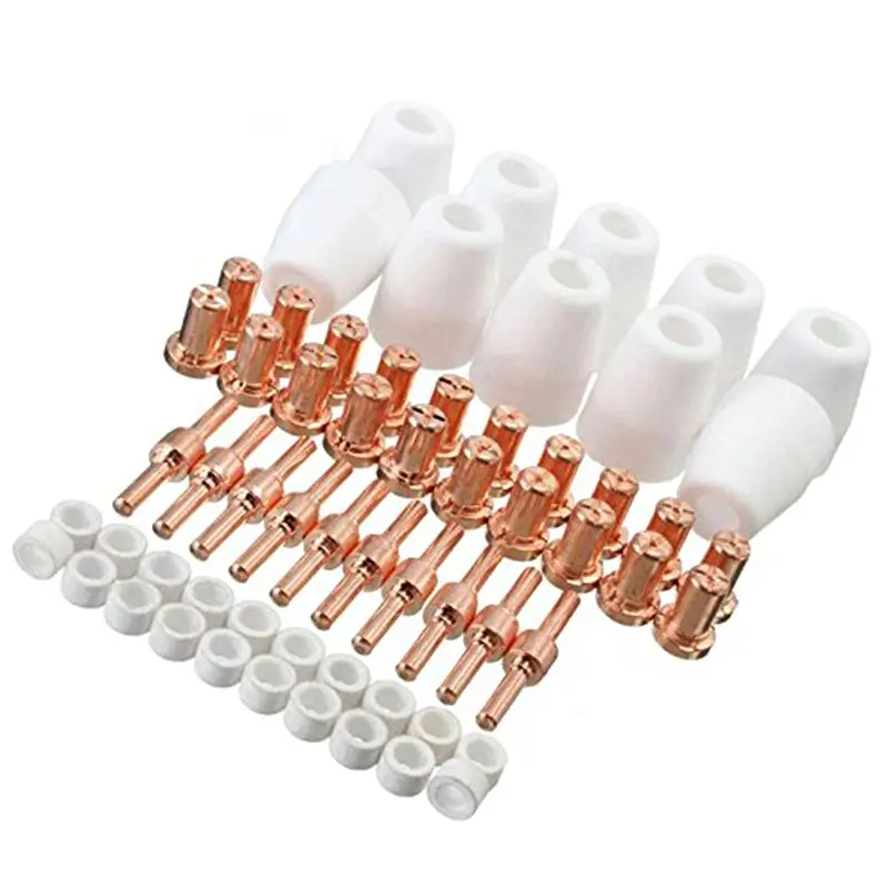 60 Pcs/Set Ceramic + red copper Air Plasma Cutting Cutter Consumables Extended TIP Nozzles Electrode for PT31 LG40 Torch CUT-50D
60 Pcs/Set Ceramic + red copper Air Plasma Cutting Cutter Consumables Extended TIP Nozzles Electrode for PT31 LG40 Torch CUT-50D