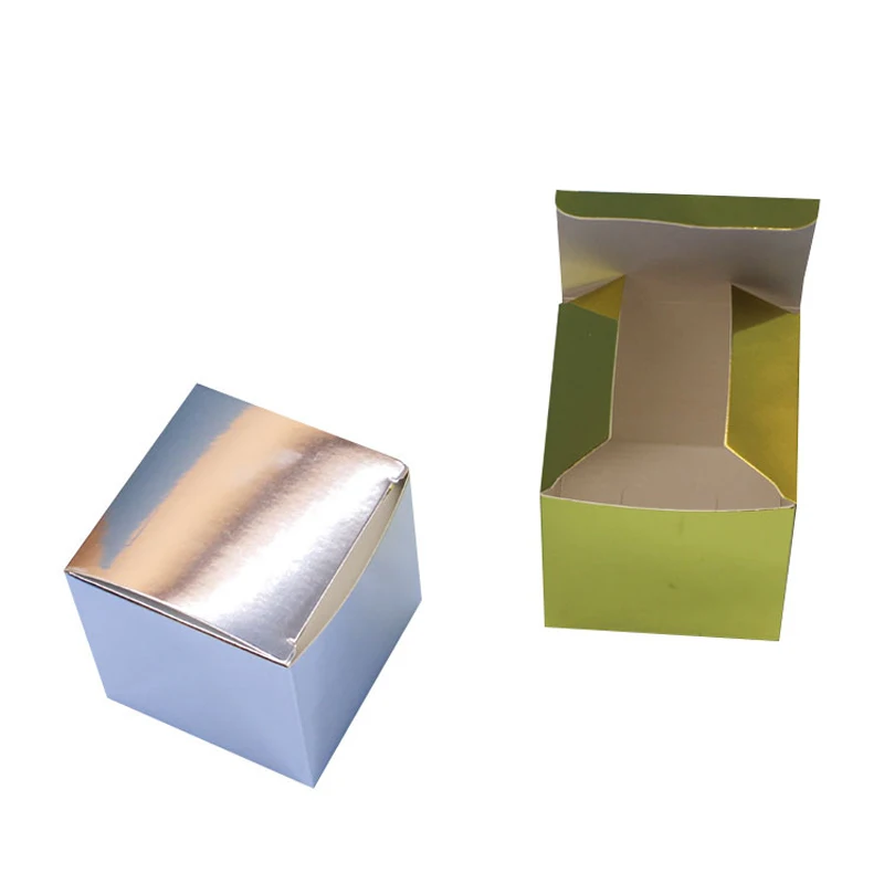 

Золотая и серебряная квадратная бумажная упаковочная коробка, Подарочная коробка для детского душа, маленькие коробки для подарков, аксесс...