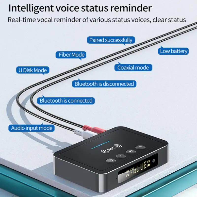 Bluetooth 5 0 приемник передатчик FM стерео AUX 3 мм разъем RCA оптический NFC Беспроводной