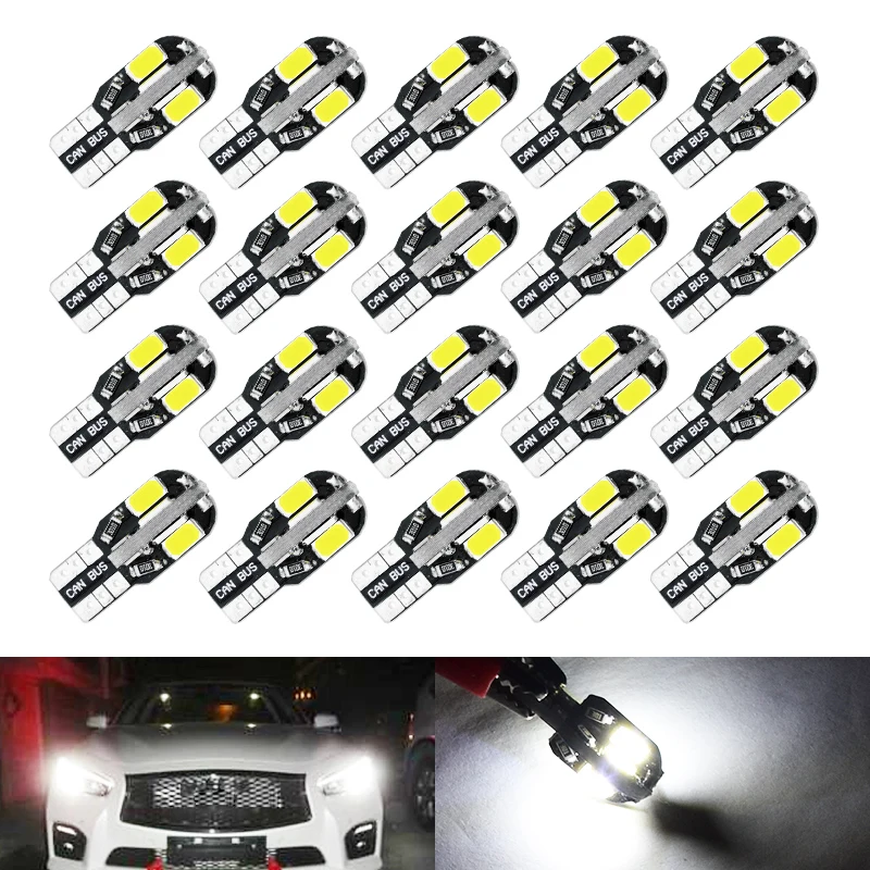 20PCS T10 Car Interior Bulb Canbus Error Free T10 5730 8SMD LED 12V Car Side Wedge Light White Lamp Auto Bulb Car Styling
20PCS T10 Car Interior Bulb Canbus Error Free T10 5730 8SMD LED 12V Car Side Wedge Light White Lamp Auto Bulb Car Styling