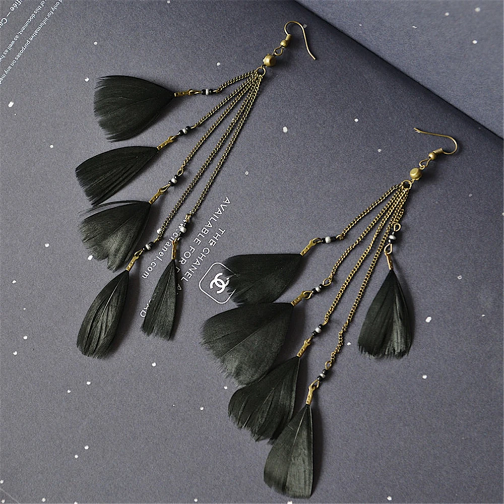 Bohemian Earrings Long Feather Tassel Drop Earring Fashion Ethnic Jewellery Women's Accessories Aesthetic Vintage Travel Holiday
Bohemian Earrings Long Feather Tassel Drop Earring Fashion Ethnic Jewellery Women's Accessories Aesthetic Vintage Travel Holiday