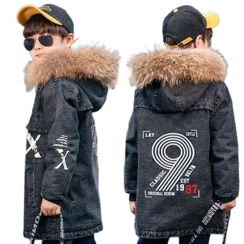 Winter Denim Jacket For Boy New 2021 Plus Velvet Thickening Foreign Style Coat Mid-Length Hooded Casual Children's Clothing
Winter Denim Jacket For Boy New 2021 Plus Velvet Thickening Foreign Style Coat Mid-Length Hooded Casual Children's Clothing