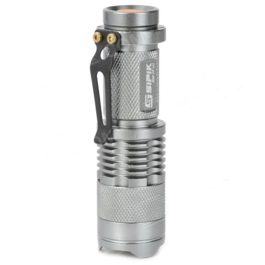 

SIPIK SK-68 Mini LED Flashlight Q5 300lm 3-Mode White Light Zooming Flashlight - Grey (1 x14500 Battery)