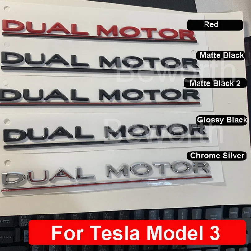 3D Dual Motor For Tesla Model 3 Emblem Rear Back Trunk Logo Letters ABS Stickers Car Badge Styling Modified Garnish Accessories
3D Dual Motor For Tesla Model 3 Emblem Rear Back Trunk Logo Letters ABS Stickers Car Badge Styling Modified Garnish Accessories