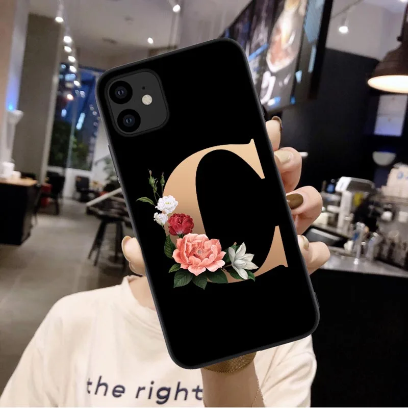 Custom name Gold Romantic flower Letter Monogram Soft Phone Case For iphone 11 Pro Max SE 6 6s 7 8 Plus X XR Xs Max Back Cover
Custom name Gold Romantic flower Letter Monogram Soft Phone Case For iphone 11 Pro Max SE 6 6s 7 8 Plus X XR Xs Max Back Cover