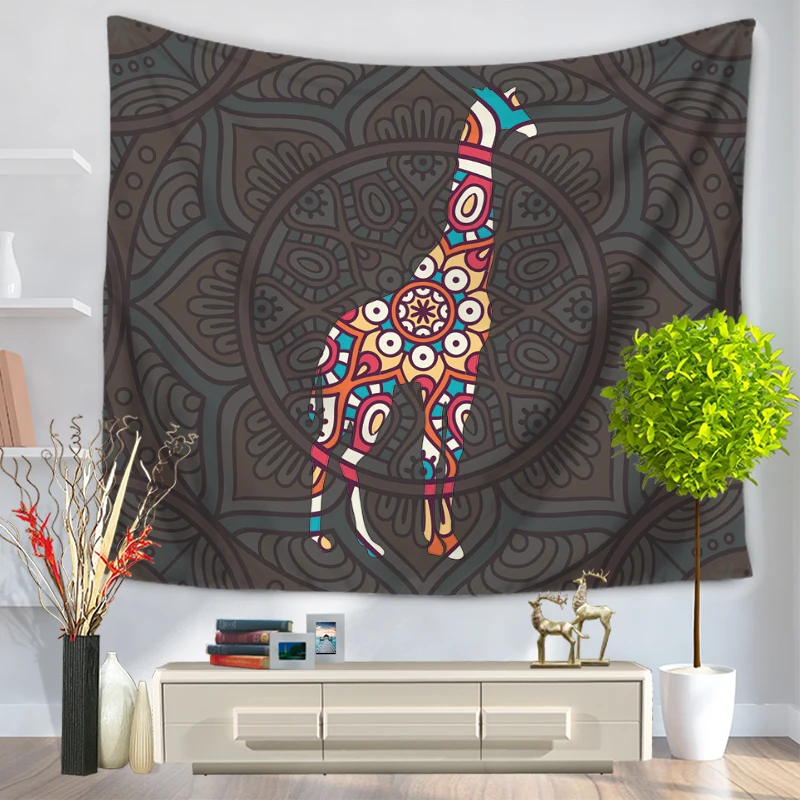 Indian Bohemian Style Animal tapestry tapestry Abstract Giraffe Moose Elephant Personality home bedroom decoration
Indian Bohemian Style Animal tapestry tapestry Abstract Giraffe Moose Elephant Personality home bedroom decoration