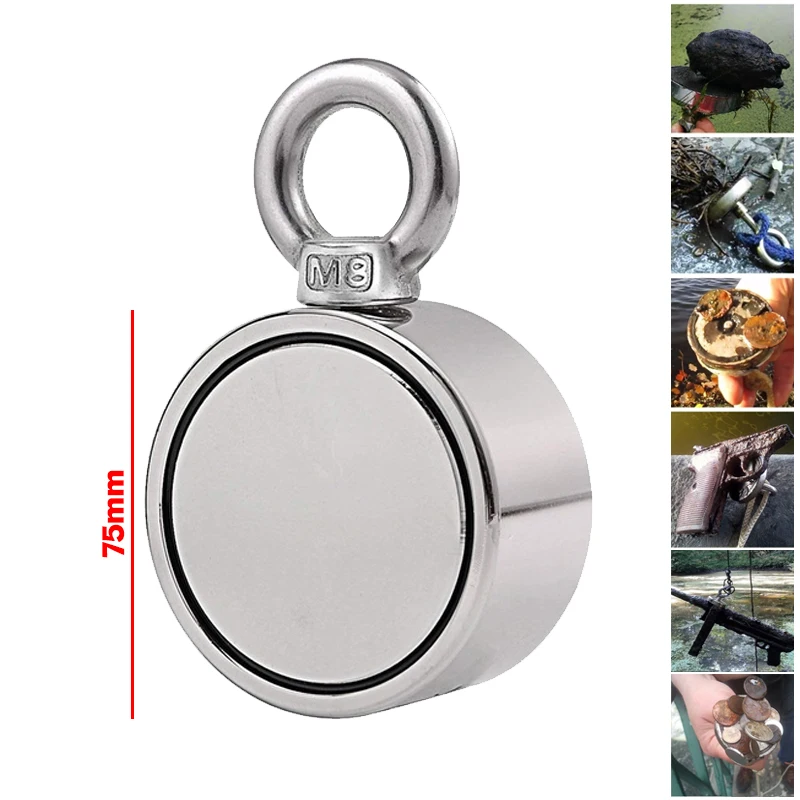 700KG Magnet Double Side Strong Powerful Round Neodymium Hook Salvage Magnet Sea Fishing Wquipment Holder Pulling Mounting Pot
700KG Magnet Double Side Strong Powerful Round Neodymium Hook Salvage Magnet Sea Fishing Wquipment Holder Pulling Mounting Pot