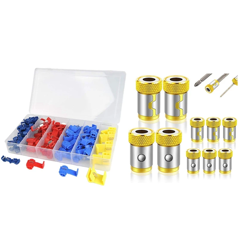 65Pcs Terminal Joint Quick Connection & 10 Pack Magnetic Screw Ring Bit, Screwdriver Head Magnetic Ring 
65Pcs Terminal Joint Quick Connection & 10 Pack Magnetic Screw Ring Bit, Screwdriver Head Magnetic Ring