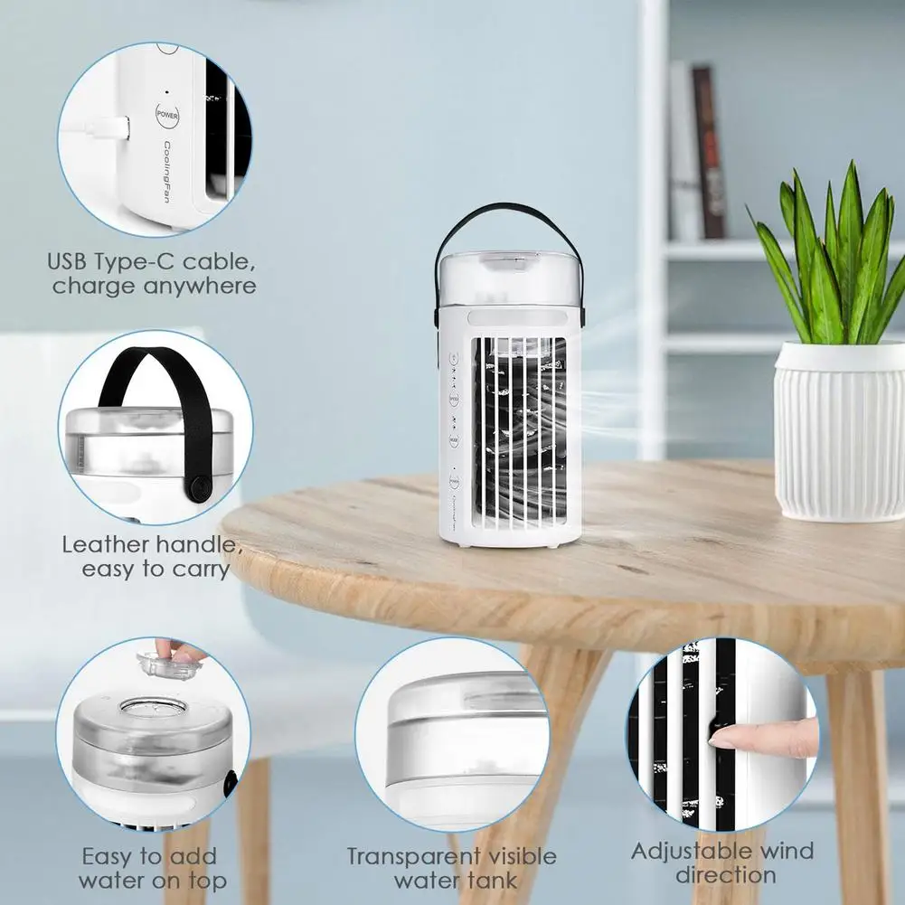 Car Type-C Mini Portable Air Cooler Office Home Desktop Air Purifier Humidifier Refrigeration Fan Color Changing Night Light Hot
Car Type-C Mini Portable Air Cooler Office Home Desktop Air Purifier Humidifier Refrigeration Fan Color Changing Night Light Hot