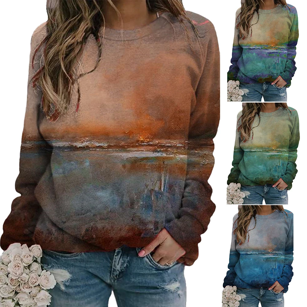 Sweatshirt Sea-Print Sweatshirt Autumn Long Sleeve Crew Neck Pullover Womens Shirts Winter Clothes 2020
Sweatshirt Sea-Print Sweatshirt Autumn Long Sleeve Crew Neck Pullover Womens Shirts Winter Clothes 2020