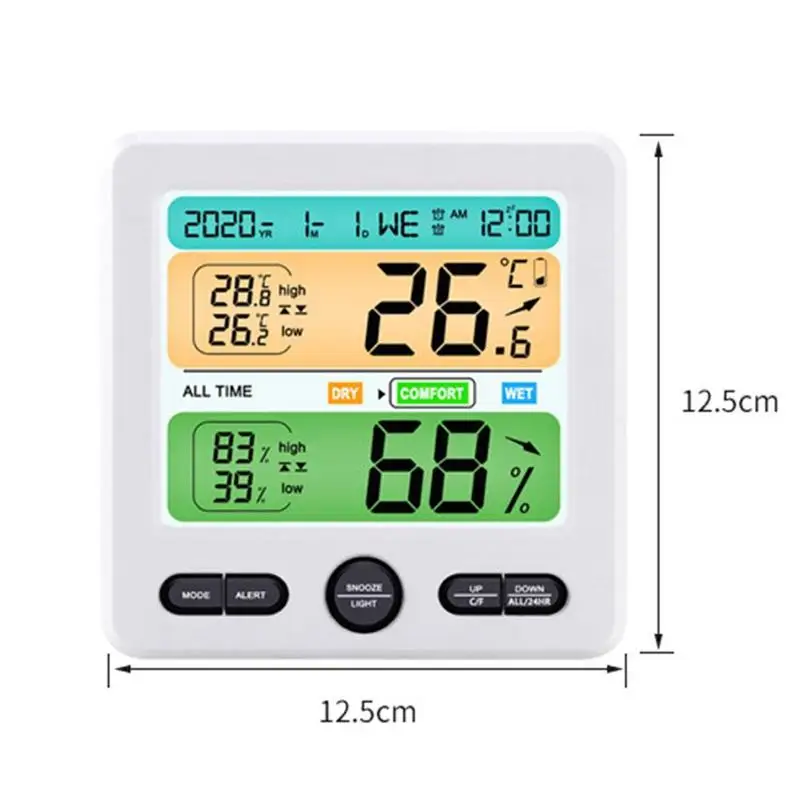 Digital Thermometer Hygrometer Clock Large LCD Screen Humidity Automatic Dry Hygrometer Temperature Electronic For Home Mon I6P4 
Digital Thermometer Hygrometer Clock Large LCD Screen Humidity Automatic Dry Hygrometer Temperature Electronic For Home Mon I6P4