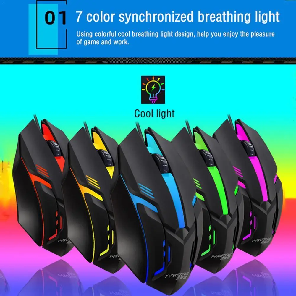 USB Wired Gaming Mouse 7 Breathing LED Backlight USB Professional Gamer Mouse For Desktop PC Notebook Computer Laptop Accessory
USB Wired Gaming Mouse 7 Breathing LED Backlight USB Professional Gamer Mouse For Desktop PC Notebook Computer Laptop Accessory