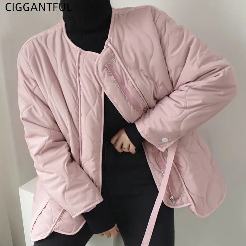 Autumn Winter Gentle Sweet Round Neck Zipper Design Loose Long Sleeve Thick Warm Cotton Jacket Women Korean Chic Padded Coats
Autumn Winter Gentle Sweet Round Neck Zipper Design Loose Long Sleeve Thick Warm Cotton Jacket Women Korean Chic Padded Coats