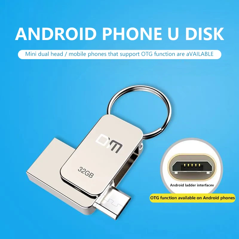 DM PD020 USB2.0 флэш накопитель 16/32/64 Гб металлическая OTG Micro Интерфейс мини двойной