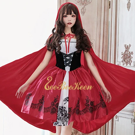 Adult Little Red Riding Hood Cosplay Costume Halloween costumes for women Party Role play Girls Anime Cosplay Dress and cloak
Adult Little Red Riding Hood Cosplay Costume Halloween costumes for women Party Role play Girls Anime Cosplay Dress and cloak