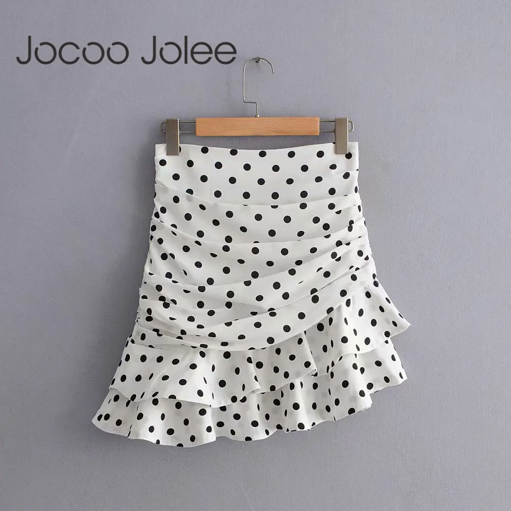 Chic Polka Dot Print Ruched Asymmetrical Mini Skirt Women Elegant High Waist Ruffled Irregular Hem Design Bodycon Skirt New
Chic Polka Dot Print Ruched Asymmetrical Mini Skirt Women Elegant High Waist Ruffled Irregular Hem Design Bodycon Skirt New