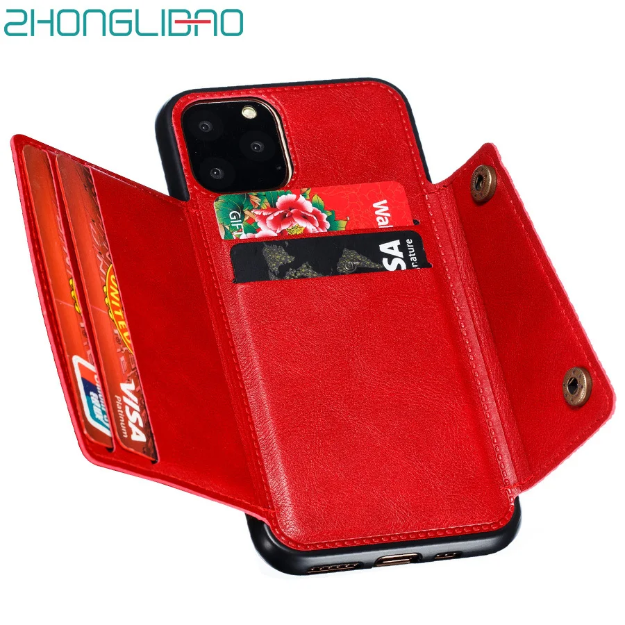 Чехол с отделением для карт iPhone Xr 11 12 Mini Pro Max чехол бумажник телефона Xs 8 7 6 6s Plus X SE