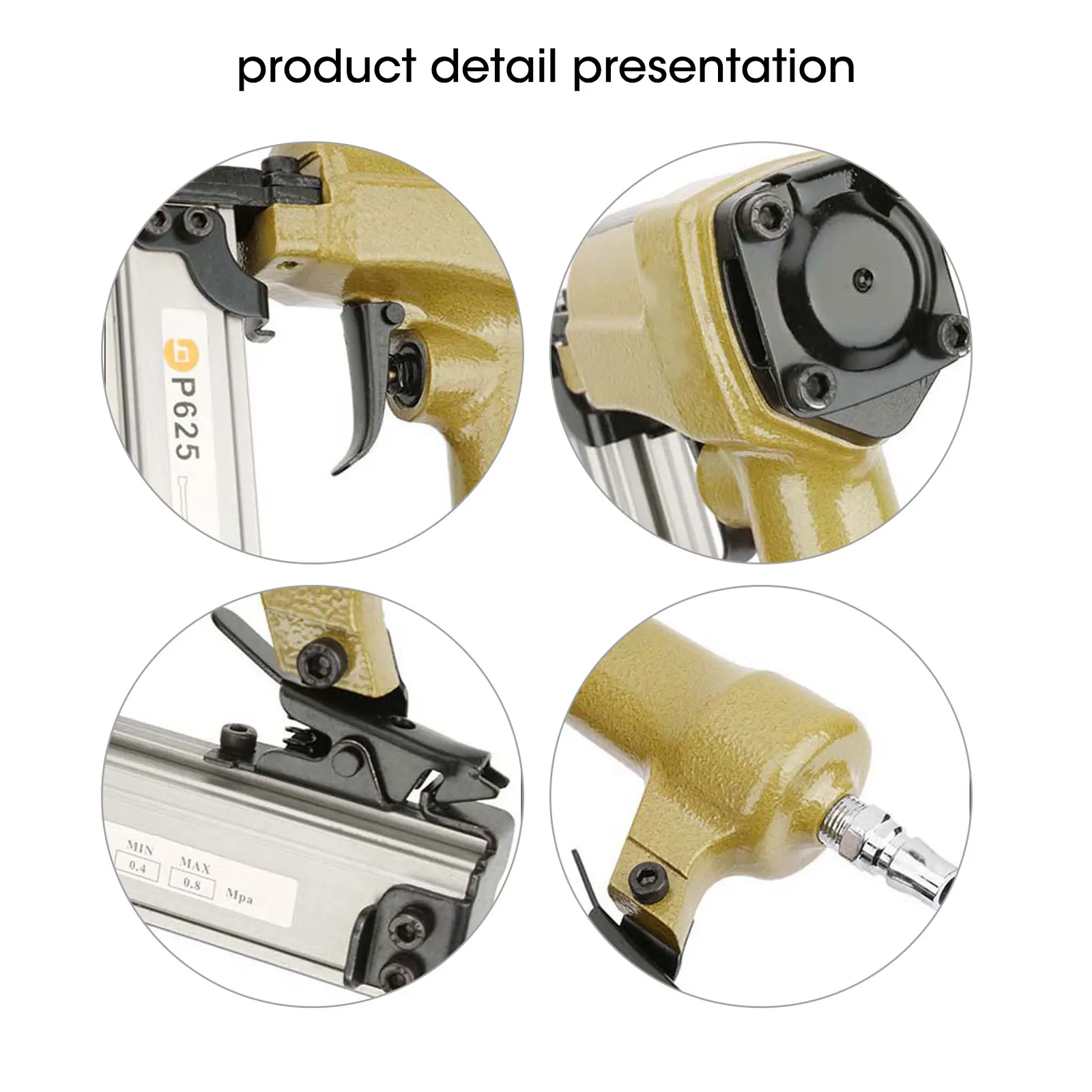 P625 Pneumatic Air Pin Nailer Gun 1/4" Air Stapler Length 10-25mm 60-100 psi Woodworking Tool Stapler Machine 
P625 Pneumatic Air Pin Nailer Gun 1/4" Air Stapler Length 10-25mm 60-100 psi Woodworking Tool Stapler Machine