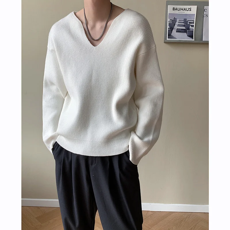 SYUHGFA Men Clothing Sweater 2022 Autumn Winter Loose V-neck Korean Style Vintage Oversize Kintted Thicken Sweater Pullover 
SYUHGFA Men Clothing Sweater 2022 Autumn Winter Loose V-neck Korean Style Vintage Oversize Kintted Thicken Sweater Pullover