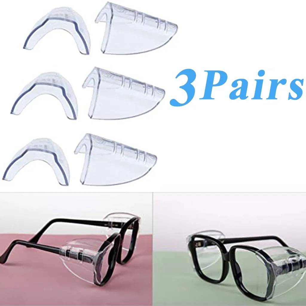 3 пары боковых щитов для очков без застежки высококачественные защитные очки