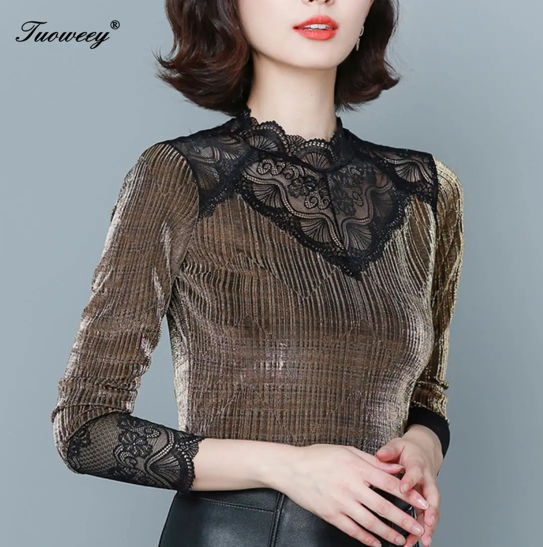 Женская кружевная блузка, черная Базовая прозрачная блузка с воротником-стойкой, весна 2020
Женская кружевная блузка, черная Базовая прозрачная блузка с воротником-стойкой, весна 2020