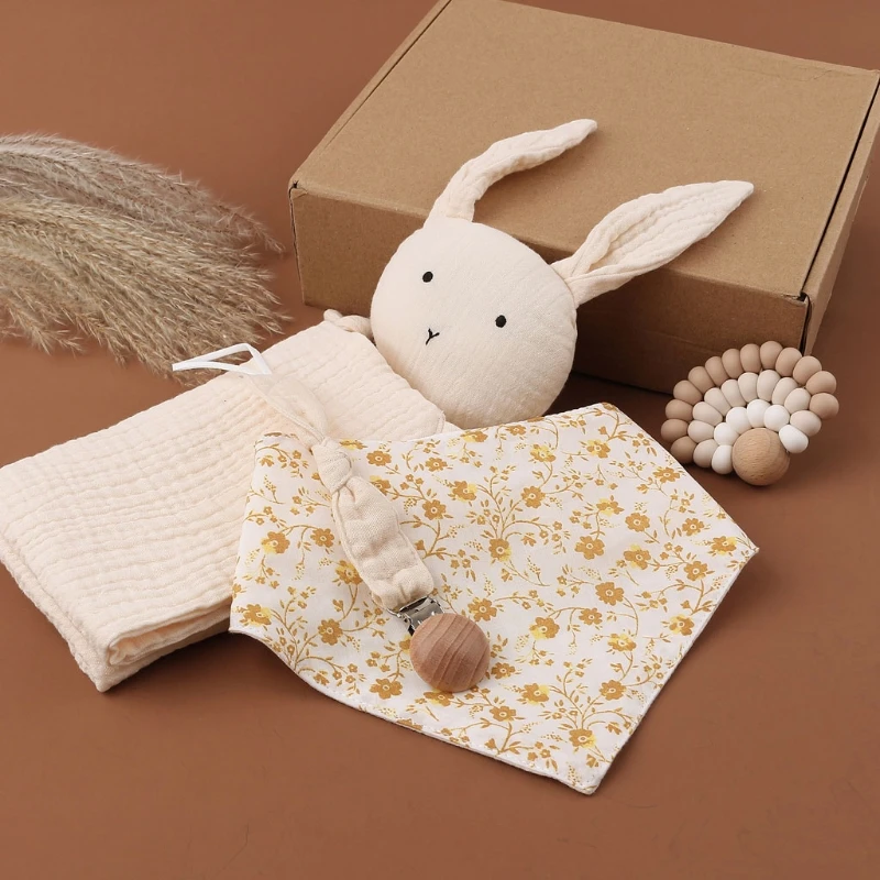 4 Pcs Baby Sleep Toy Soothe Appease Towel Set Double Sided Cotton Bib Wooden Teether Rattle Bracelet Toys Newborn Bath Gift
4 Pcs Baby Sleep Toy Soothe Appease Towel Set Double Sided Cotton Bib Wooden Teether Rattle Bracelet Toys Newborn Bath Gift