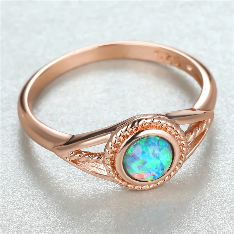 Cute Female Blue Opal Stone Ring Charm Rose Gold Color Thin Engagement Ring Trendy Small Round Wedding Rings For Women
Cute Female Blue Opal Stone Ring Charm Rose Gold Color Thin Engagement Ring Trendy Small Round Wedding Rings For Women