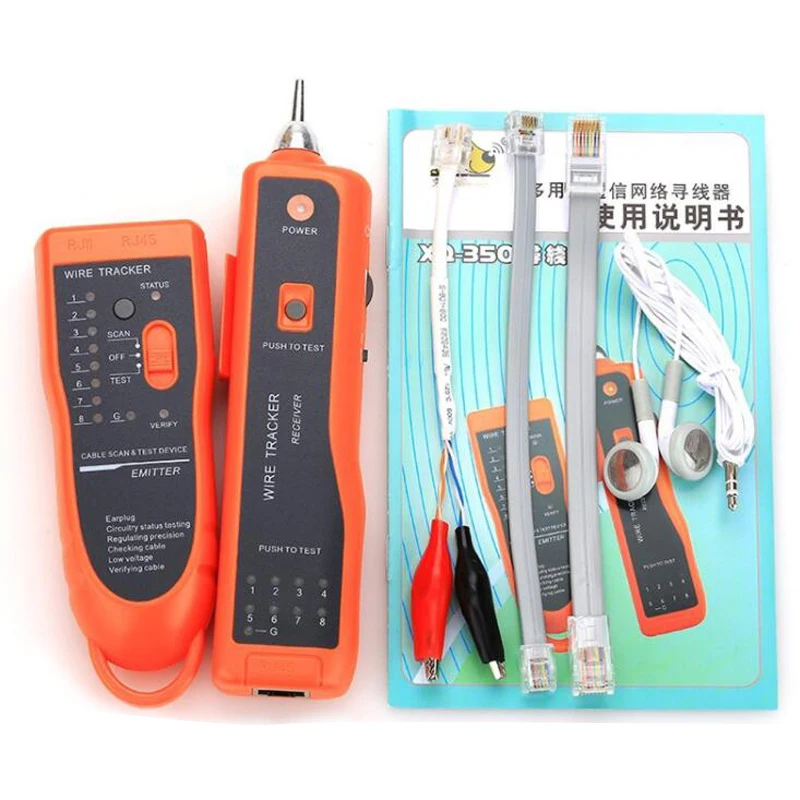 

XQ-350 LAN Network Cable Tester Telephone Wire Tracker for STP UTP Cat5 Cat6 RJ45 RJ11 Line Finder XQ350 Diagnose Tone Tracer