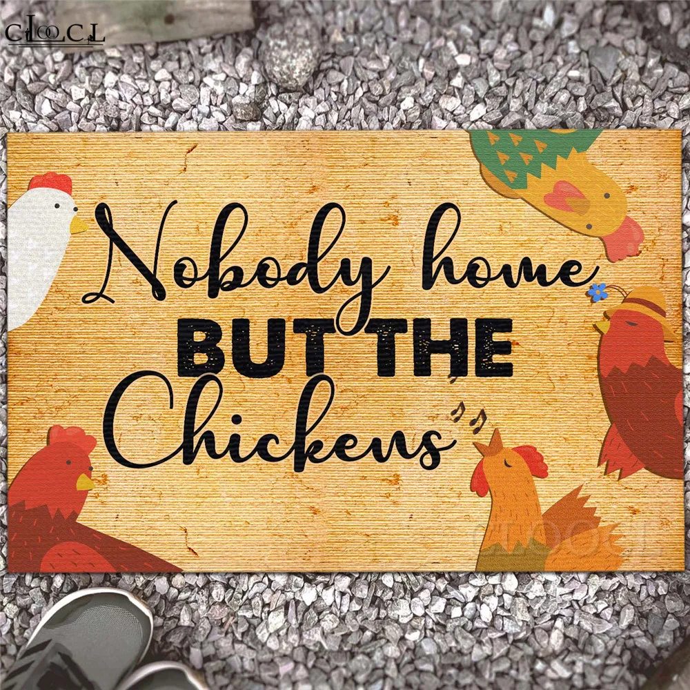 CLOOCL Funny Chicken Carpets 3D Graphic Nobody Home But The Chickens Decorative Doormat Flannel Kitchen Mat
CLOOCL Funny Chicken Carpets 3D Graphic Nobody Home But The Chickens Decorative Doormat Flannel Kitchen Mat