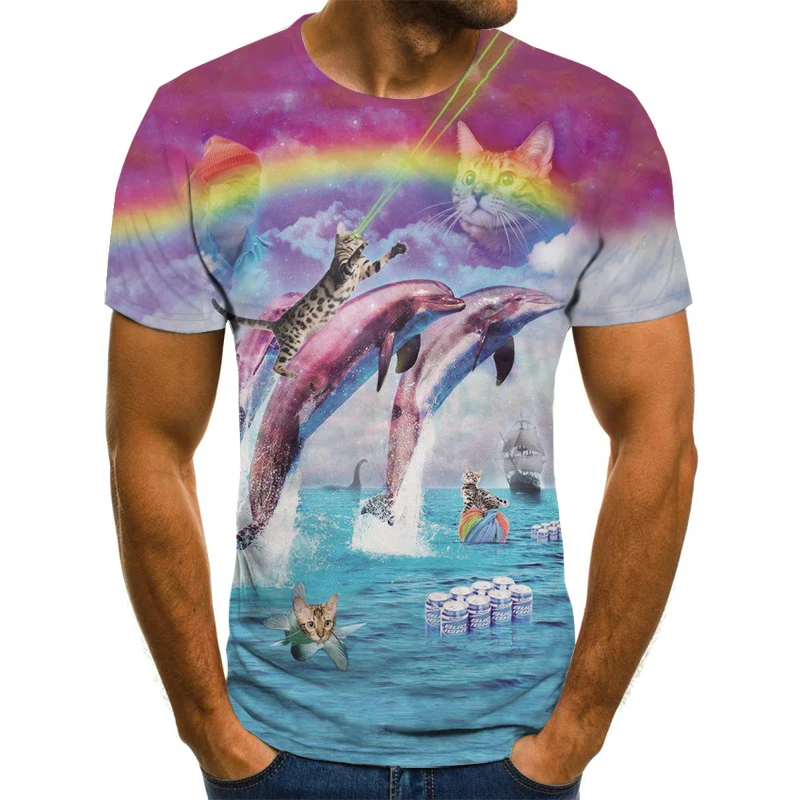 Summer new cat 3D animal print T-shirt men and women streetwear casual tops loose comfortable clothing short sleeves
Summer new cat 3D animal print T-shirt men and women streetwear casual tops loose comfortable clothing short sleeves