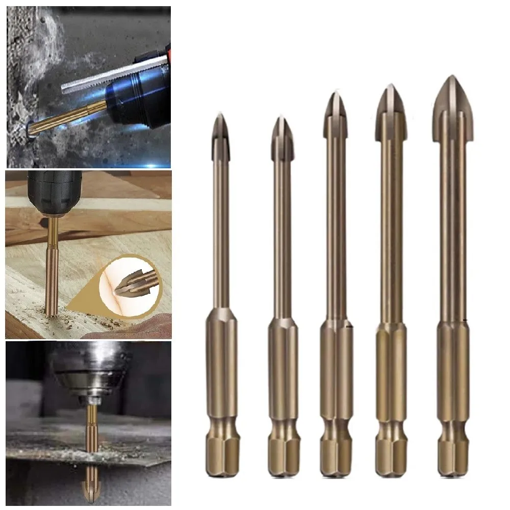 5Pcs Efficient Universal Drilling Tool Multifunctional Cross Alloy Drill Bits Glass Ceramic Wood Metal Stone Woodworking Tools
5Pcs Efficient Universal Drilling Tool Multifunctional Cross Alloy Drill Bits Glass Ceramic Wood Metal Stone Woodworking Tools