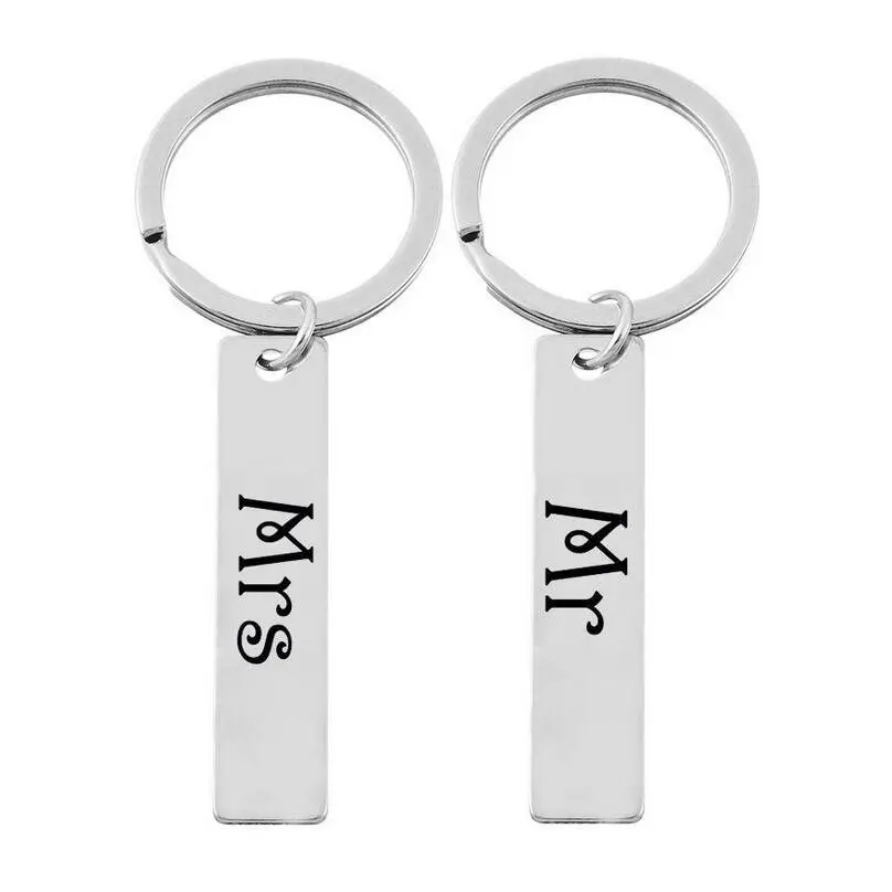 

2pcs/lot His and Her Matching Mr Mrs Keychains Couples Key Rings for Him Her Valentine Engagement Wedding Anniversary Gift