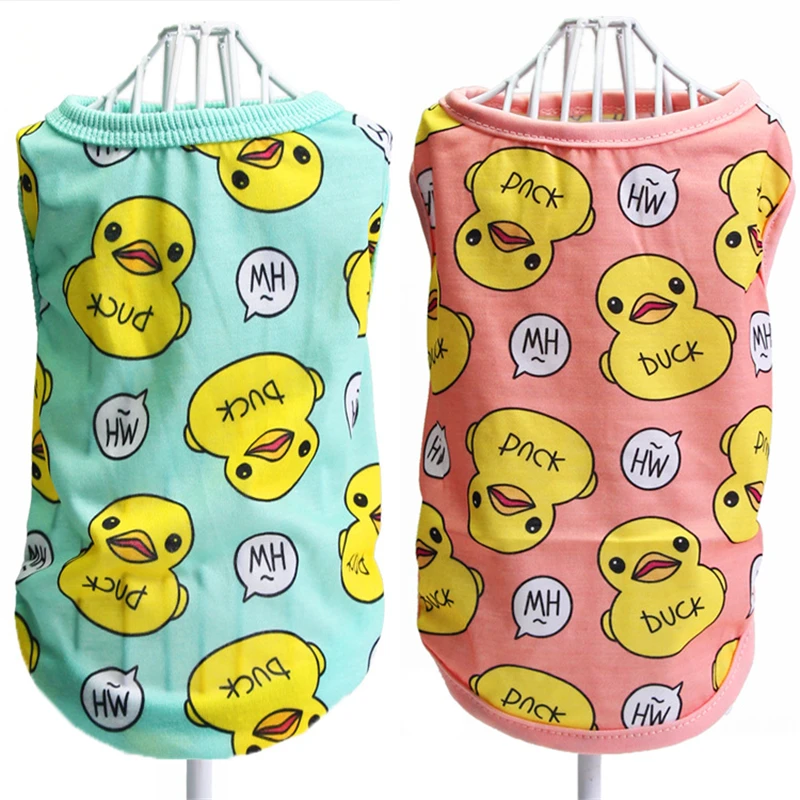 New Pet Dog Cat Clothes Puppy Vest Spring T-shirt Pet Shirt Cartoon Duck Printed Cotton Dog Vests For Small Dogs Chihuahua
New Pet Dog Cat Clothes Puppy Vest Spring T-shirt Pet Shirt Cartoon Duck Printed Cotton Dog Vests For Small Dogs Chihuahua